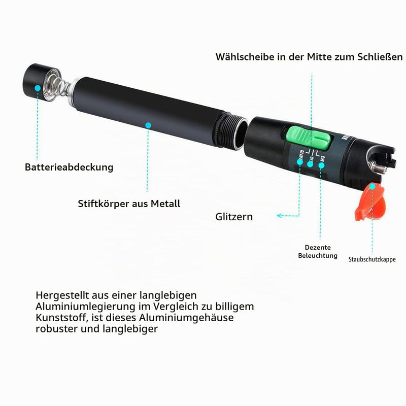 2pcs Visual Fault Locator 18 miles Fiber Optic Cable Tester with Red Light Pen, VFL with 2.5mm Universal Connector for FC/SC/ST Adapter, for CATV Telecom Engineering Maintenance
