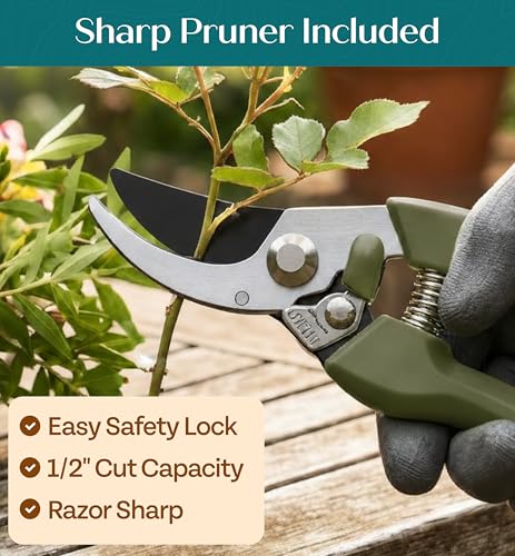 Heavy Duty Gardening Tools - Gardening Gifts for Women, Men, Mom, Dad - Durable, Ergonomic Garden Tools Set (Floral) Floral