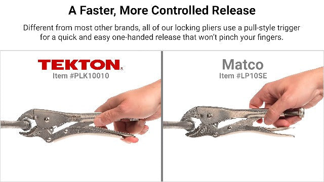 TEKTON Curved Jaw Locking Pliers Set, 3-Piece | PLK90104 3-Piece Set (5, 7, 10 in.)