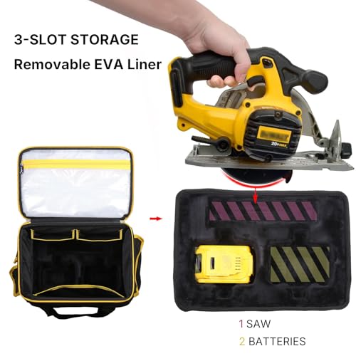 Carry Bag for DEWALT 20V MAX 6-1/2-Inch Circular Saw, Black&Yellow