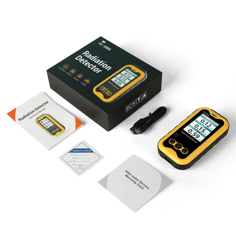 Geiger Counter Radioactivity FS5000 Radiation Detector Nuclear Radiation Meter with PC Software Beta Gamma X-Ray Rechargeable Radiation Meter Radioactive Monitor Tester
