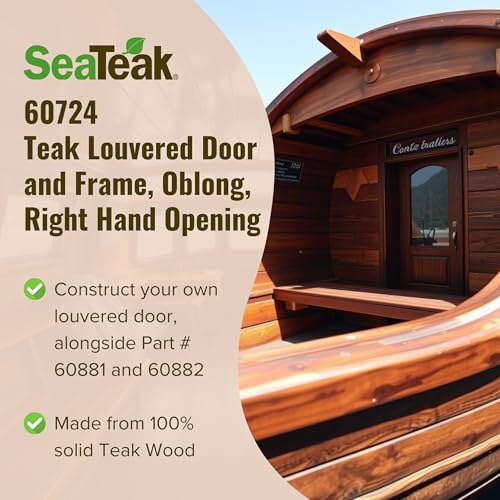 SeaTeak Horizontal 17-3/4"x9-3/8"x3/4" Wooden Louvered Insert, 100% Solid Teak Wood, Perfect For Boats, Spas or Bathrooms, Hand Sanded and Finished