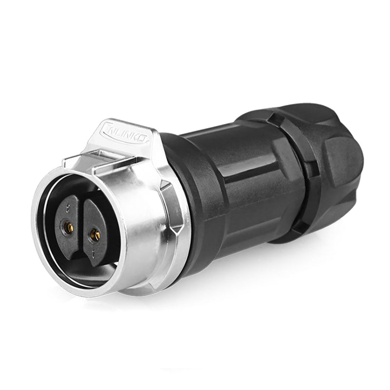 CNLINKO LP-16 2 Pin Industrial Waterproof Connector, IP68 Round Connector, PBT Plastic Housing Quick Plug Aviation Connector M16 Male and Female (2 Pin) 2 Pin