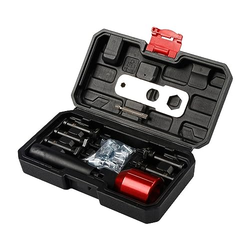 26Pcs Rivet Nut Drill Adapter M3 M4 M5 M6 M8 Metric Mandrel Rivet Nut Thread Insert Aluminum Drill Attachment Tool Set Red Adapter with Nuts & Mandrels