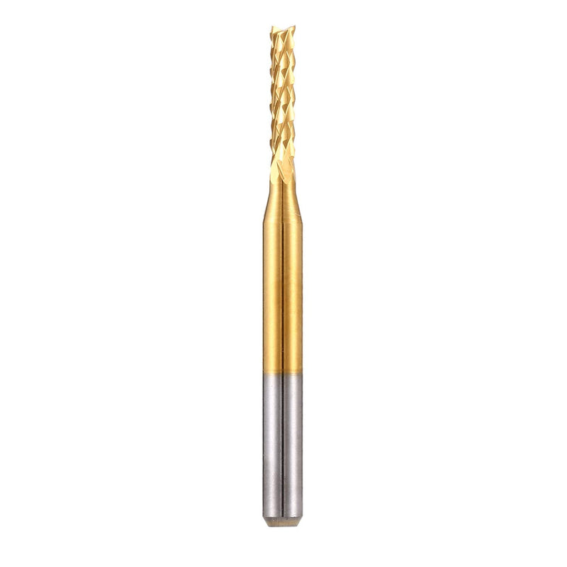 10Pcs 1/8'' Shank 2.0mm Titanium Coat Carbide End Mill Engraving Bits CNC Rotary Burrs Tool for PCB Mould Plastic Fiber Carbon Fiber Hardwood
