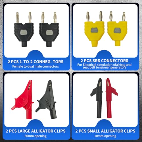 76-Pcs Automotive Circuit Test Lead Kit, Multimeter、Electrical Test Leads Kit, Back Probe Kit, Alligator Clip, Acicular Probe, Banana Plug Adapters, Volt Meter Lead (with Carrying Case) 76 Pcs Kit