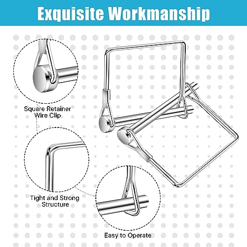 40 PCS Square Trailer Hitch Pin, Safety Carbon Steel Wire Shaft Locking Pin, 1/4 Inch Diameter Coupler Pin PTO Pin for Farm Lawn Garden Wagons Towing (Pack of 2) 0.23 inches x 3.03 inches (Pack of 2)
