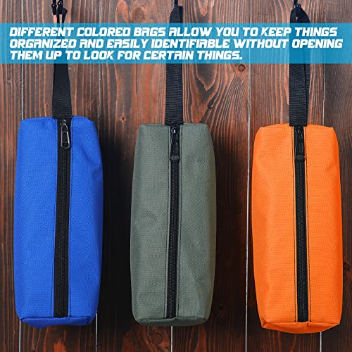 9 Packs Small Tool Pouch Zipper Tool Bags Canvas Waterproof Versatile Hand Zippered Tool Pouches Heavy Duty Multipurpose Zipper Tool Pouch Tote Bag for Organizer Storage (11.8 x 3.9 x 3.9 Inch) 11.8 x 3.9 x 3.9 Inch