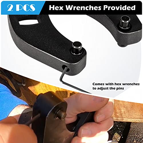 Sunluway 1266 Adjustable Gland Nut wrench & 7463 Small Adjustable Gland Nut Wrench Universal for Hydraulic Cylinders on Most Farm & Construction Equipment, Remove Gland Nuts Easily 1266+7463 Set