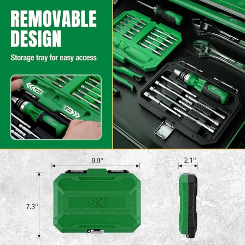 SK 22-in-1 Ratcheting Screwdriver with Nut Drivers, Multi Bit Screwdriver