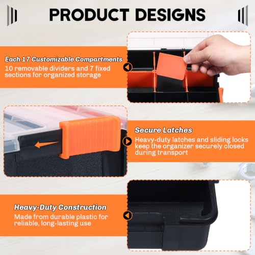 Tool Box Organizer 2 Pack Interlocking Small Parts Organizer