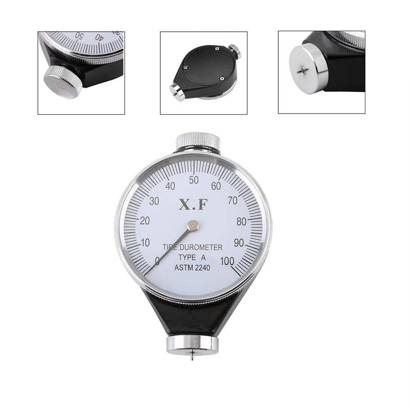 Hardness Tester, Jectse 0-100 HA Shore Type A Rubber Hardness Tester Rubber Tire Durometer Hardness Tester Meter Shore Tire Hardness Tester (A)