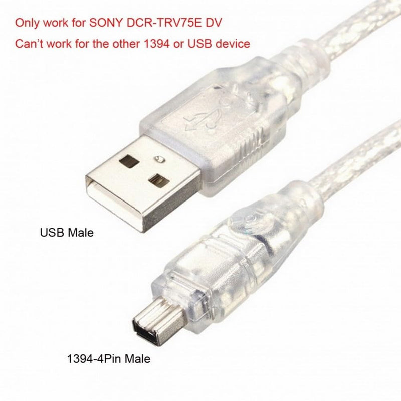 NFHK USB Male to Firewire IEEE 1394 4Pin Male iLink Adapter Cord Cable for DCR-TRV75E DV 1m USB Firewire Cable 6Pin Male to USB Male