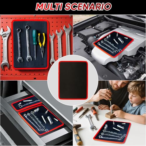 Magnetic Tool Mat Set, Wristband, Pickup Tool & Mirror for Auto Repair