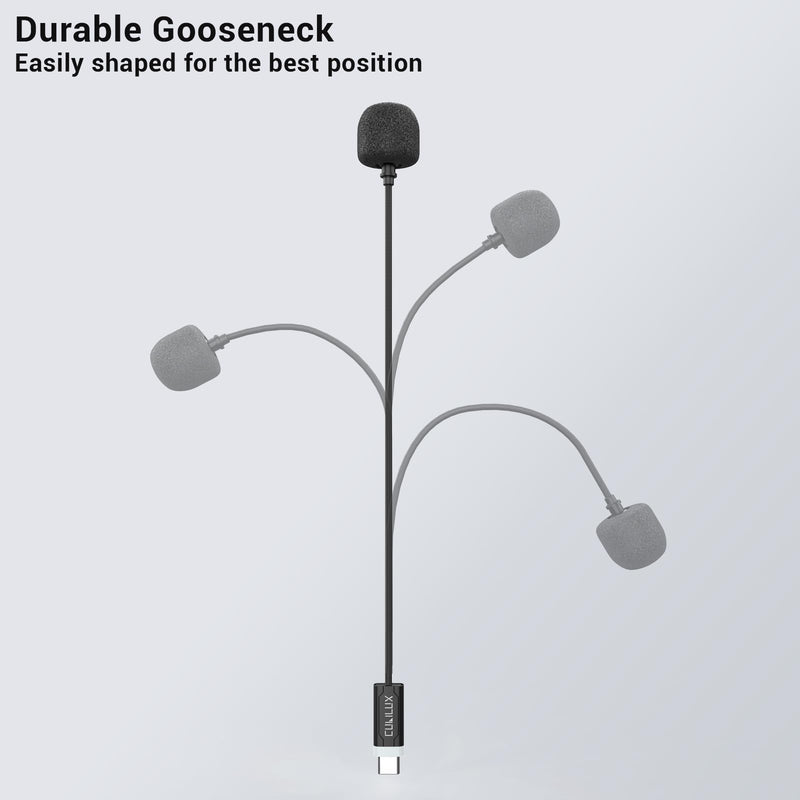 Cubilux USB C Gooseneck Microphone, Type C Boom MIC Compatible with MacBook Pro/Air, iPad 10 iPad Pro iPad Air 5/4 iPad Mini 6, Samsung S24/S23/S22 Tab S8/S7, Pixel 8/7/6 Pro, Laptop, 1 FT