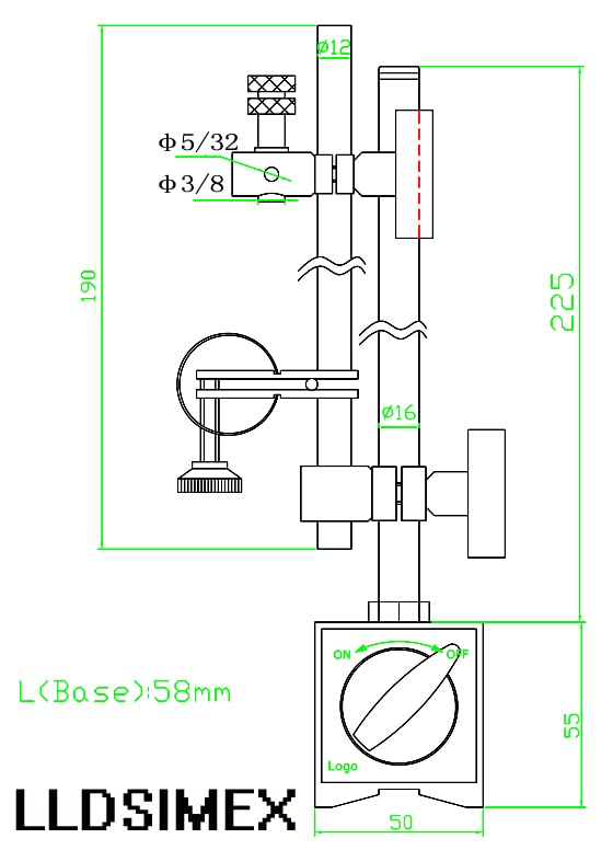 Fine Adjustment Magnetic Base Stand For Dial Digital Indicators
