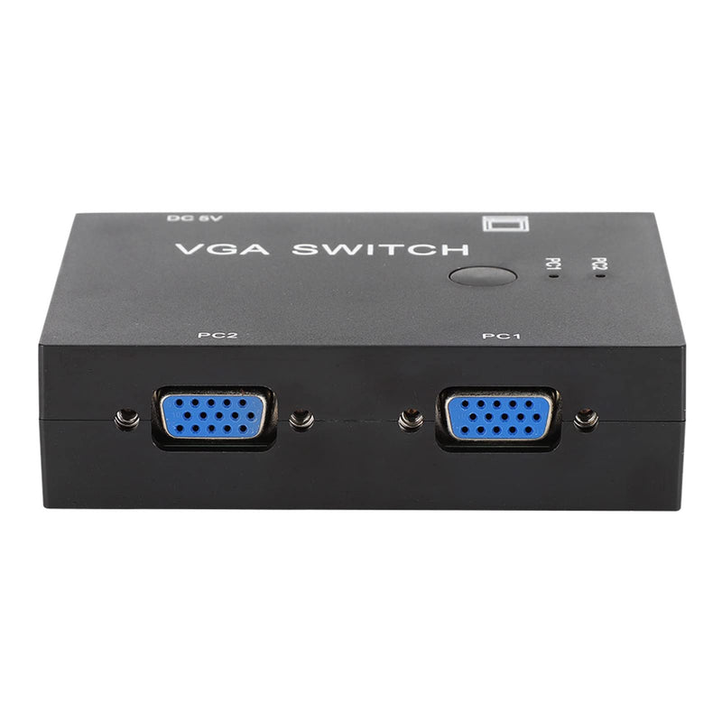 VGA Splitter Switcher, 2 in 1 Out 2 Port, Support 50ft Distance, Outdoor LED Display Connection, Plug and Play for 1 PC to Monitor Computer