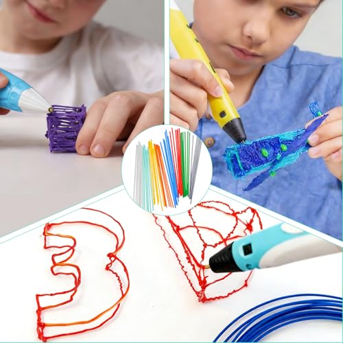 Pack of 300 3D Pen Filament for 3Doodlers Start Pen, 20 Colours 2.5 mm PCL Low Printing Temperature 3D Printing Pen Refill Pack, Low Temperature Refills Compatible with 3Doodler Start+ P