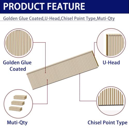 HW HAMWOO 18 Gauge 1/4" Narrow Crown Staples,1-1/4":3000pcs 1-1/4"---3000pcs
