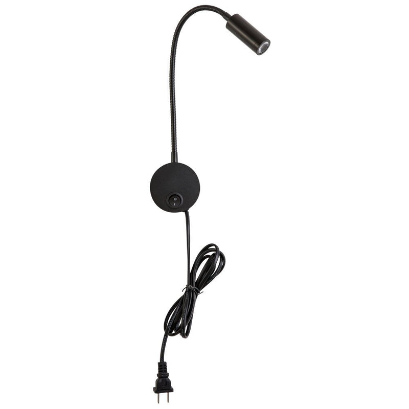 Reading Lamp Wall Sconces Light LED 3W Warm White 3000K Plug for Reading Books (Black 2pcs 3000K Cord) Black Rocker Switch 2PCS