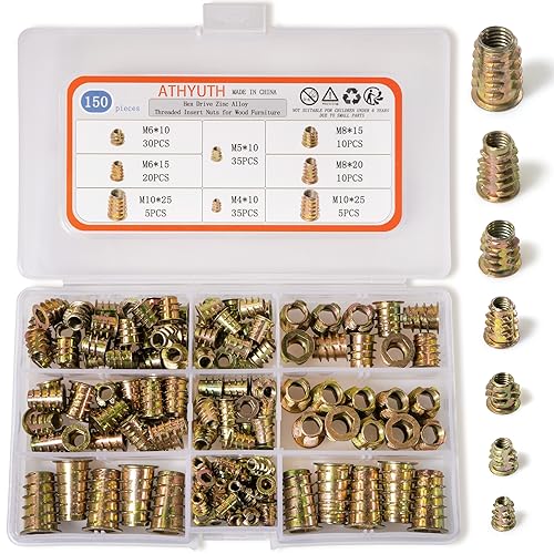 Hex Socket Flanged Threaded Inserts kit for Wood； ATHYUTH Metric Hex Socket Head Cap Screws Assortment Kit.