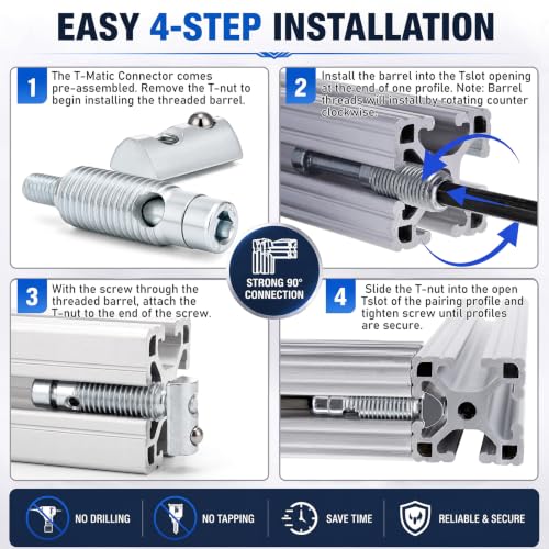 Flutesan 10 Pack T Slot Connector for 15 Series 40 mm Aluminum Extrusion