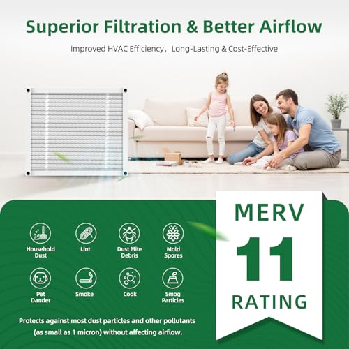 16x20x4 Furnace Filter Replacement MERV 11 Compatible with Honeywell FC100A1003,HVAC Foldable (Actual Size: 15.94 x 19.75 x 4.38 In) (1-Pack) 16x20x4-1Pack