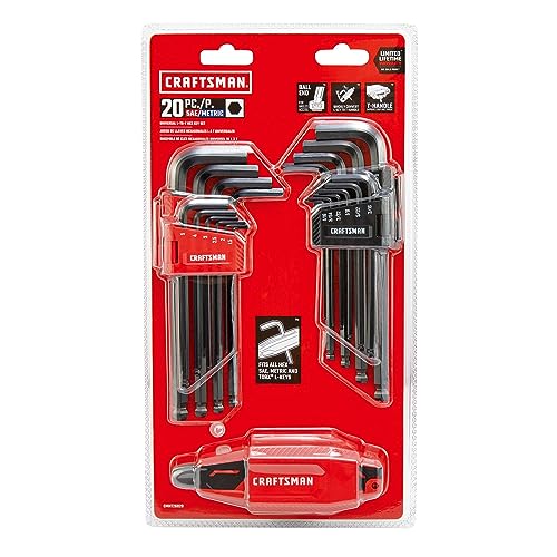 CRAFTSMAN Universal L-to-T Allen Wrench Hex Key Set, 20 Piece (CMHT26028) NEW 20 Piece MM/SAE