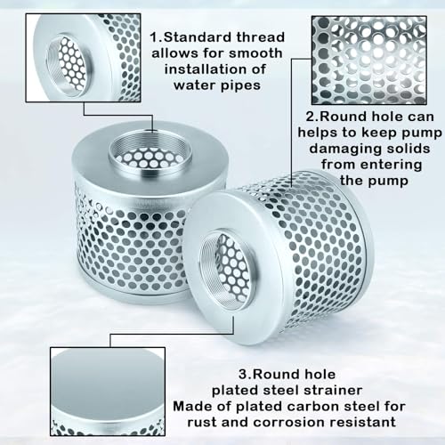 Tujoe 3 Inch Round Hole Suction Strainer Filter Hose for Water Pump