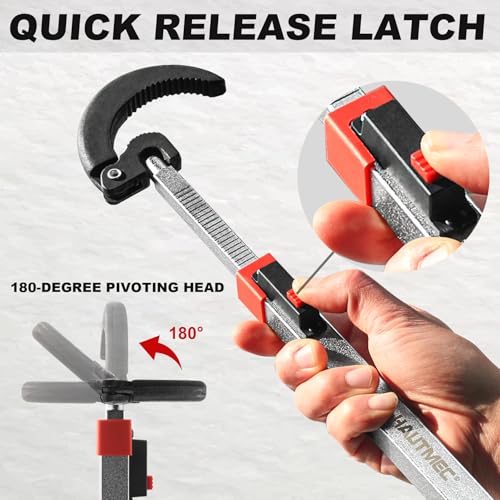 HAUTMEC 11-18inch Telescoping Basin Wrench, Sink Faucet Wrench for Tight Spaces with Replaceable Jaws Capacity 1-1/4''to 2-1/2", Plumber Wrenches for Faucet Hex Nuts Install and Repair Under Sink Replaceable Wrench Set