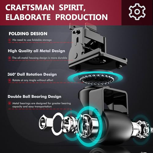 Packout Caster Wheel Kit, Upgraded Metal Front Wheels Fit for Mil Waukee 48-22-8427/8426 Packout Rolling Tool Box-Accessories for Packout Toolbox, Folding Packaging Accessories Make Shipping Easy