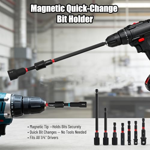 29-Piece Magnetic Nut Driver Set, 1/4" Impact Drill Driver Bits