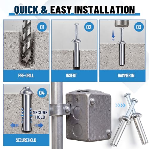300 Pack 3/16" X 7/8" Drive Nail in Anchor Hammer Pin Anchor 300 3/16" X 7/8"
