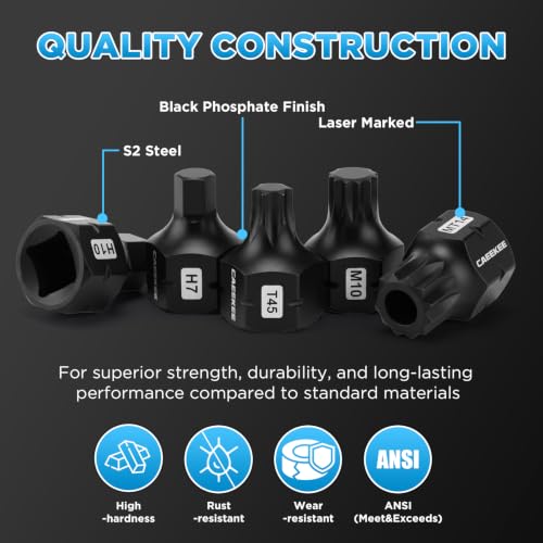 20-Piece 3/8" Drive Outside Hex Nano Impact Bit Socket Set, Master Hex, Torx & Triple Square, S2 Steel, Stubby Design for Tight Spaces
