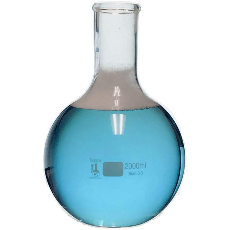2000ml Boiling Flask, 3.3 Boro. Glass, Flat Bottom, Karter Scientific 250D4 (Single) 2000ML PACK OF 1