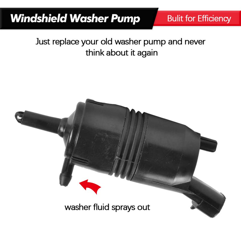 Front Windshield Washer Pump w/Grommet Replacement for Chevy GMC Buick Pontiac Isuzu Replaces # 385-232316A, 22127652, 22127653, 89025062, 89001122