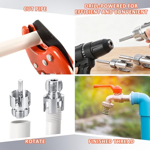 2026 New 4 in 1 Water Pipe Wrench Pipe Threader Tool Kit 1/2" 3/4" 1"