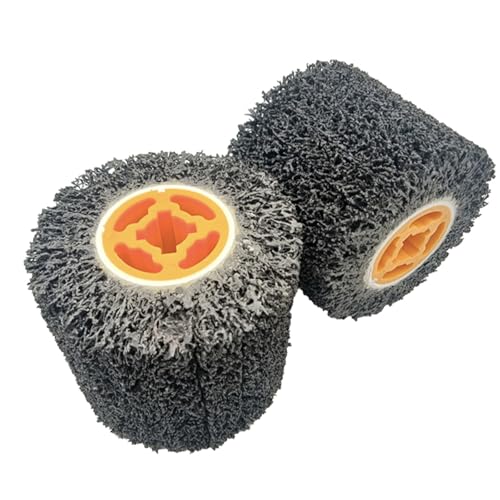 2 PCS Surface Conditioning Drum, 40 Grit Burnishing Wheel, 4.5" Abrasive Drum Cleaner, Abrasive Drawing Wheel Drum for Surface Treatment, Rough Grinding Machining