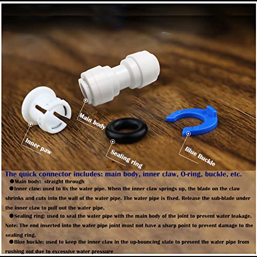 CESFONJER RO Water Filter Fitting, 3/8 Inch Push-Fit Straight Plug, for RO System Drink Dispensing, Water Purifier, Pure Water Machines, Direct Drinking Fountains, Pack of 12 Set 1.