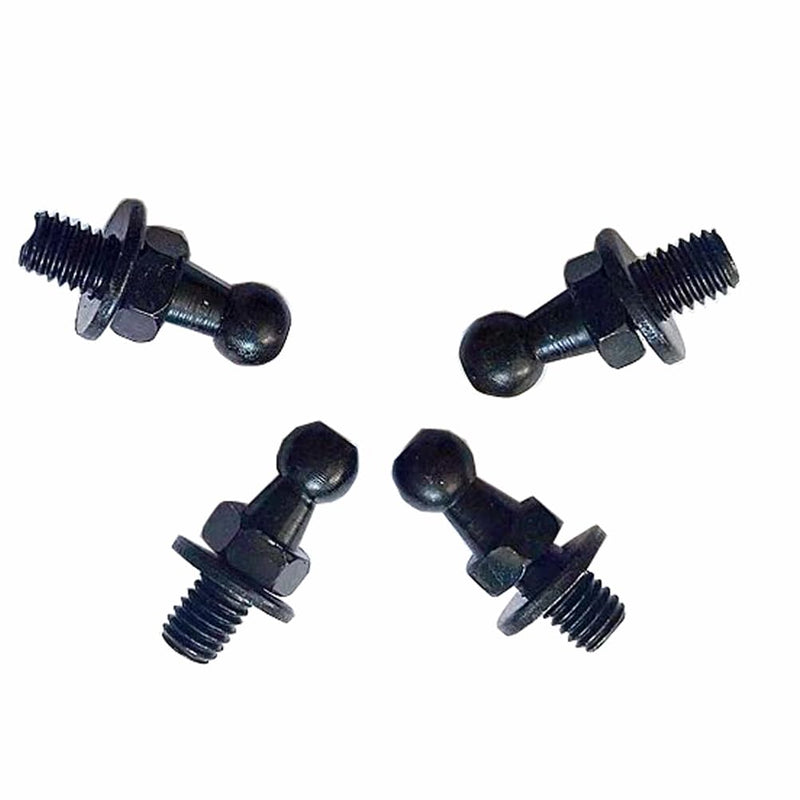 10mm Ball Studs, M8 Ball Screws 8MM Female Thread x 1/2" Long Shank for Gas Struts Lift Support Strut Fitting with Hardware, Pack of 4 (Black) M8 Ball Stud Black