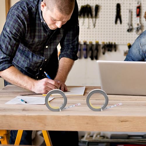 Pack of 2 self-adhesive tape measure, 3 meters, metric scale, 1 x left to right, 1 x from right to left, metal tape measure for workbench and wall from left to right+from right to left