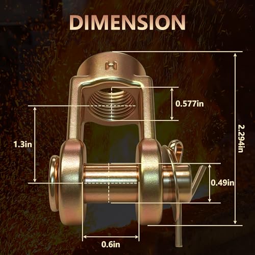 10 Pack Slack Adjuster Clevis Pin Kit for Air Brake Chambers with 1/2'' Pin Push-Rod Clevis, 5/8'' Female Thread Standard Stroke Clevis-Yoke Replaces 1245C185 10 Pcs