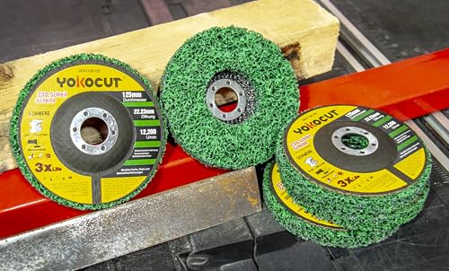 125 mm CSD Disc, Sanding Disc, Cleaning Disc Set, 5 Pieces, Coarse Cleaning Disc, Rust Remover, Metal, Sanding Discs for Angle Grinders, Diameter 125 x 22.23 mm Diameter 125 x 22 mm, 5 pieces.