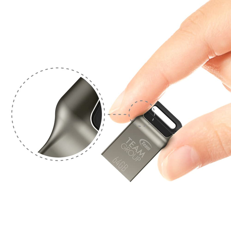 TEAMGROUP C162 512GB USB 3.2 Gen 1 USB 3.1/3.0 Mini Fits Metal Read 140MB/s Flash Thumb Drive External Data Storage Memory Stick Compatible with Computer/Laptop Black TC1623512GB01