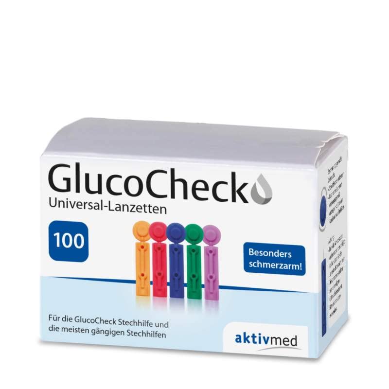 GlucoCheck Lancing Aid and 100 Universal Lancets by Gluco Check (Value Set) For obtaining a drop of blood for measuring blood glucose in diabetes.