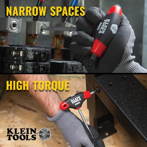 KLEIN TOOLS JTH610E T-Handle Hex Key Set, SAE Inch Sizes Allen Wrench Set with 6-Inch Blades, Stand Included, 10-Piece 6-Inch Hex Key Set