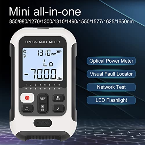 Optical Fiber Power Meter Multifunctional Fiber Optic Cable Tester White Network Cable Tester For Communication Engineering
