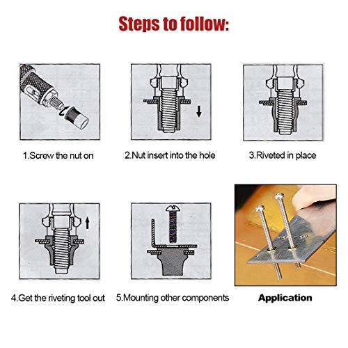 Hilitchi 60 Pcs 1/2-13 UNC Rivet Nuts Threaded Insert Nut (1/2-13 UNC Rivnut)