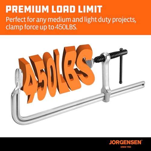 Jorgensen 12-Inch Light-Duty Drop Forged Steel Bar Clamps, 2-Pack 12 Inch