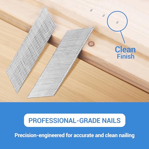 meite 15 Gauge 34 Degree Finish Nails Set 1-3/4 Inch & 1-1/4 Inch Galvanized Angled Finishing Nails Kit for Finish Nailer Gun - Cabinet Crown Baseboard Triming